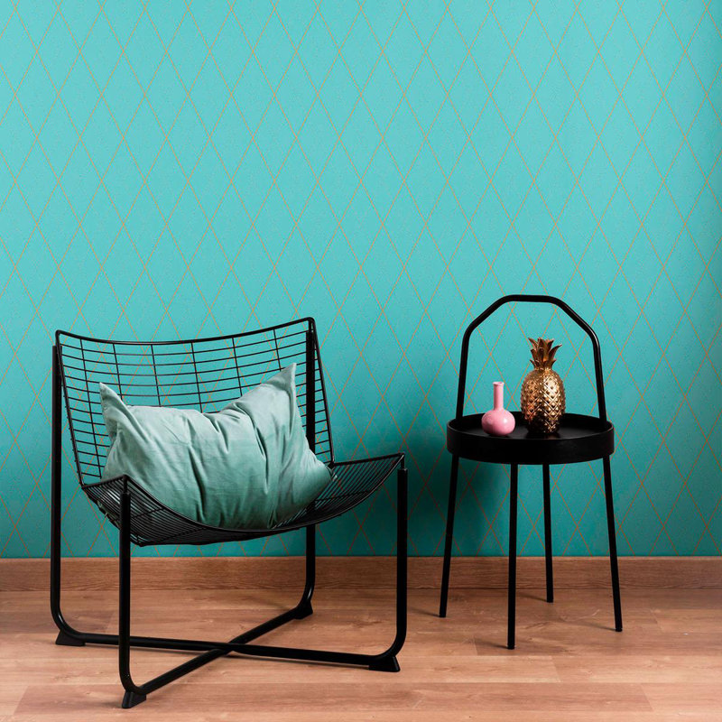 Carreau de papier peint adhésif Wava, L 0,67 po x l 4 po, Bleu