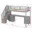 Structure de lit mezzanine avec poste de travail intégré et deux tiroirs de rangement sous le lit-1067243214