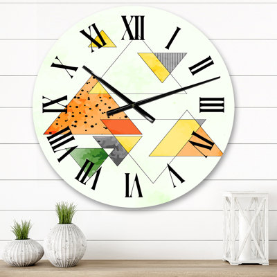 Horloge murale abstraite rétro géométrique III - Mid-Century moderne