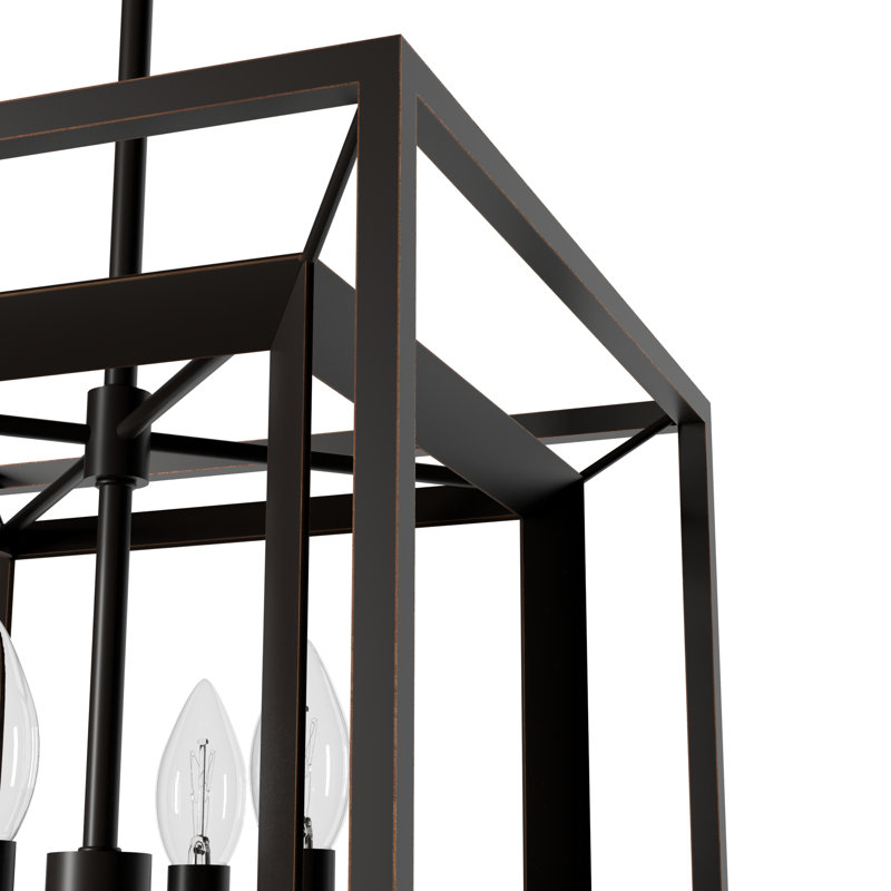Hunter 18 Inch Doherty 4 Light Chandelier Ceiling Light Fixture, Onyx Bengal, 15" H x 15" W x 15" D