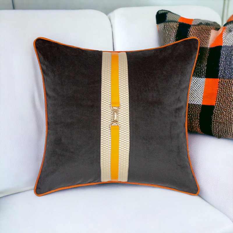 18'' Black Velvet Throw Pillow Cover