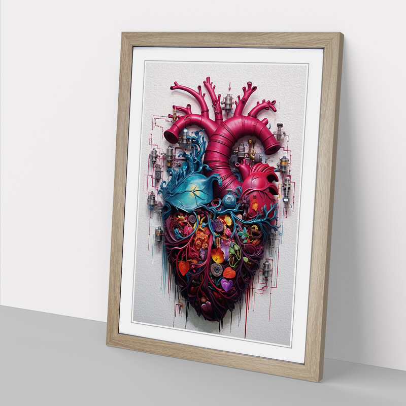 Love HeArt Informel - Framed Print, Oak, 34cm H x 25cm W x 2cm D