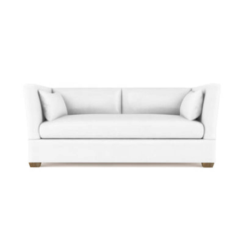 Rivington Flare Square Track-Arm Sofa, Weathered, Box Weave Linen Silver Streak, 31" H x 84" W x 37" D