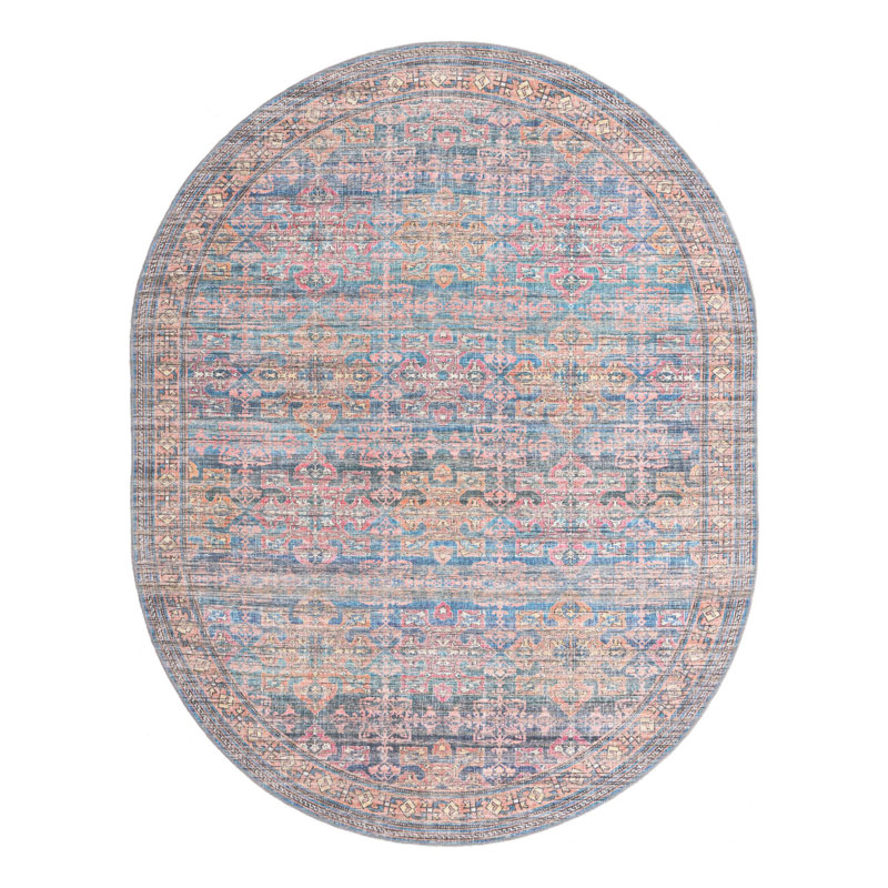 Tapis bleu tissé à la machine Hadsell