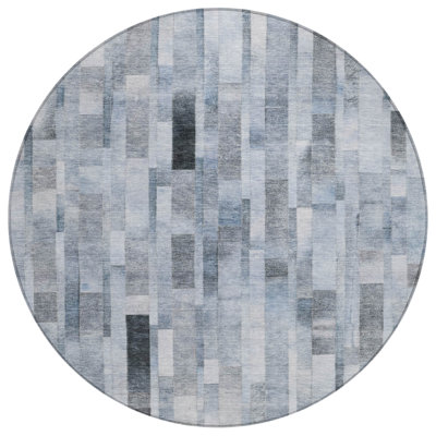Laventhia Blue Washable Indoor-Outdoor Rug - LOOMLAN