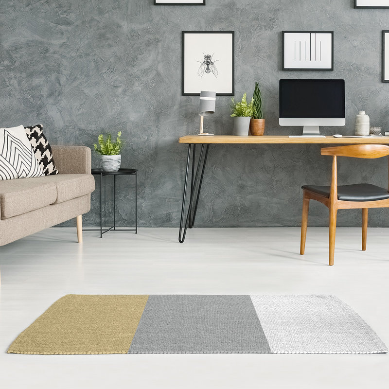 Tapis doré / gris, Rectangle 8 pi x 10 pi