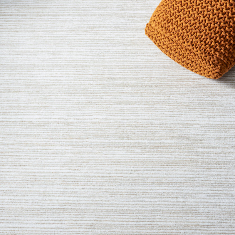 Vision Striped Area Rug In Ivory, Square 201 cm