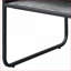 Gris béton Table basse industrielle noire avec rangement inférieur, structure en métal stable pour le salon