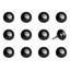 Paquet de 12 poignées 1,5 po x 1,5 po x 1,5 po en céramique / métal noir