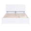 Grand lit plateforme blanc avec tablettes coulissantes et lit gigogne simple TG