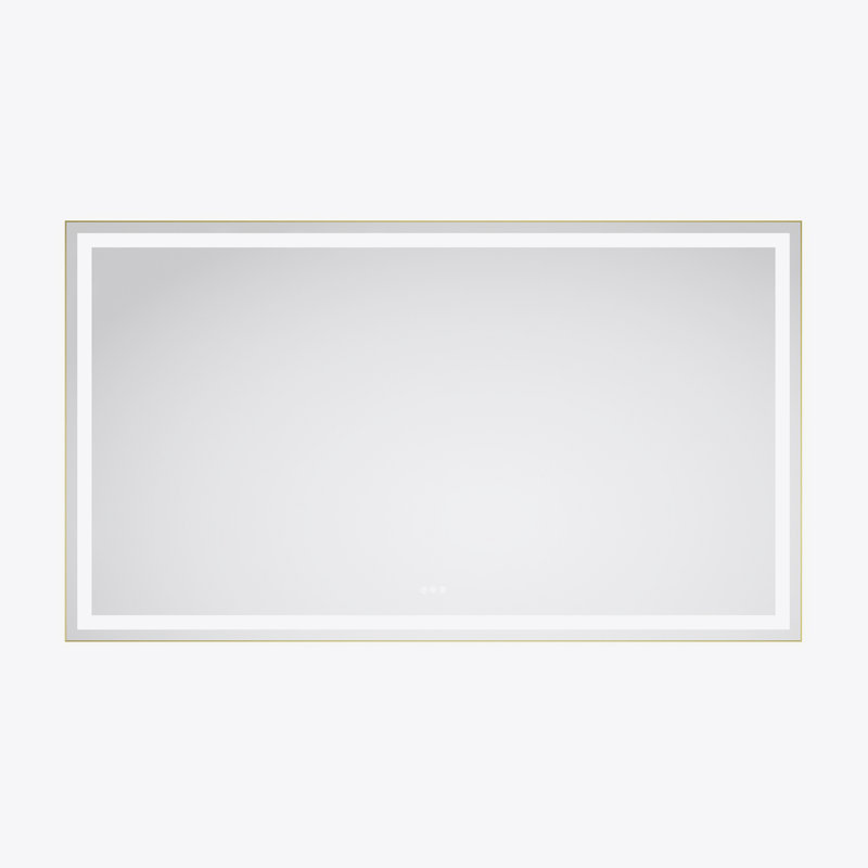 LED Bathroom Mirror with Front-lit, 3 Colors Temperature & Dimmable Light, Gold, 36" x 48"