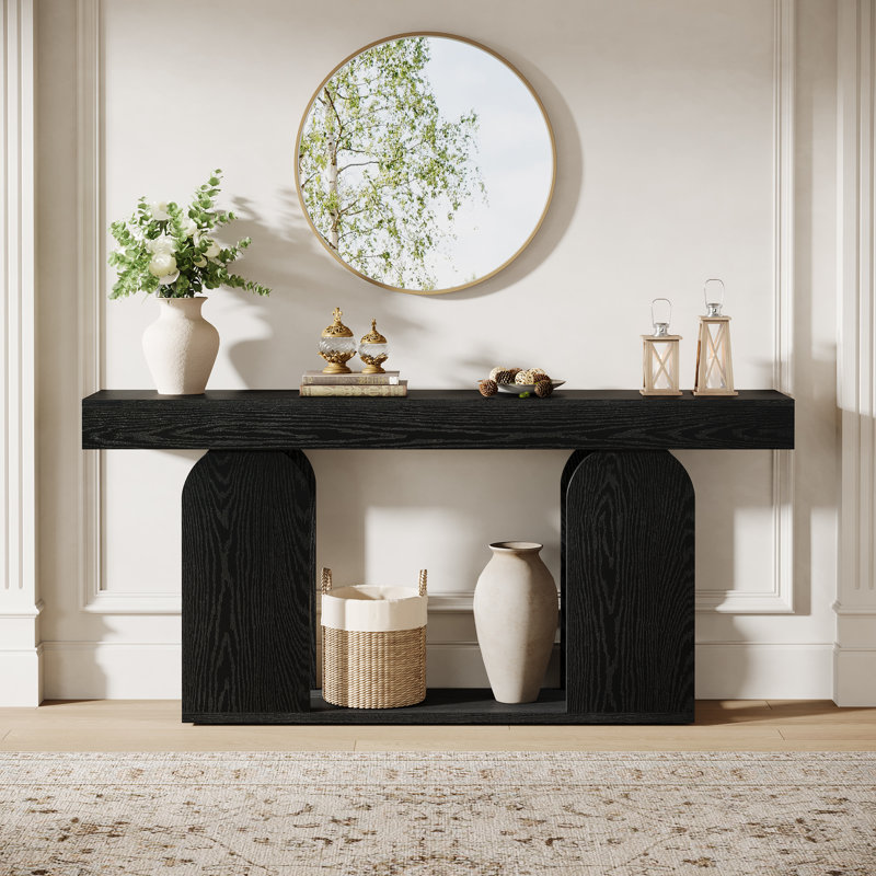 Console de style rustique 70,9 po Gouldner, Noir
