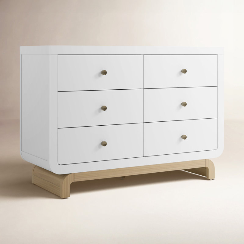 Commode 6 tiroirs Santorini, Blanc / Bois flotté