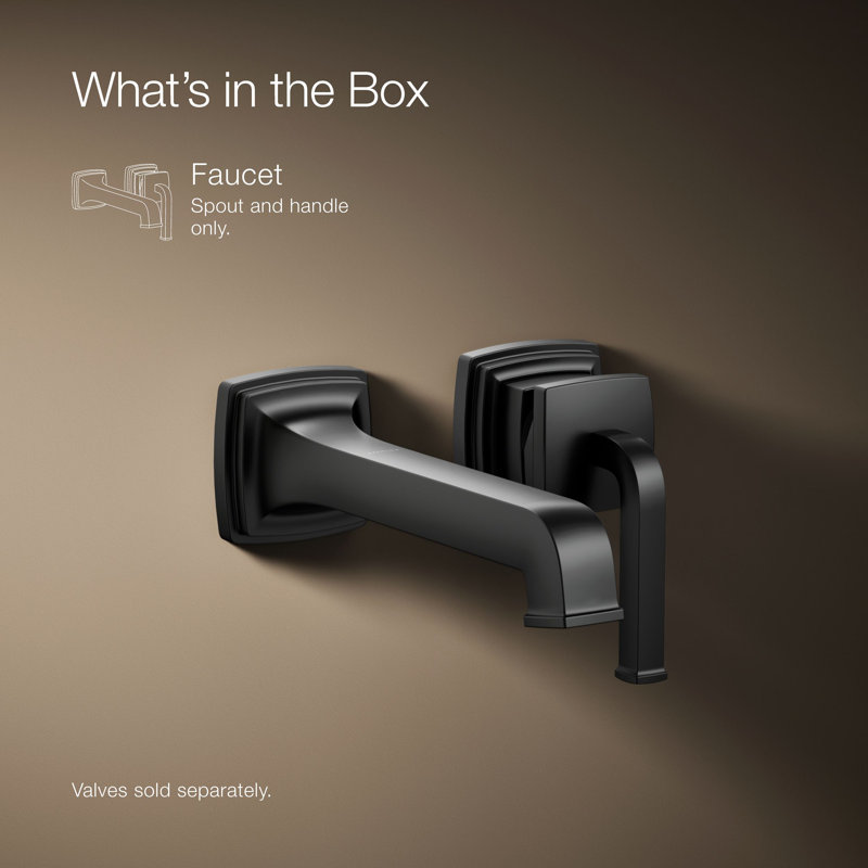 Riff Wall-Mount Single-Handle Bathroom Sink Faucet, Matte Black