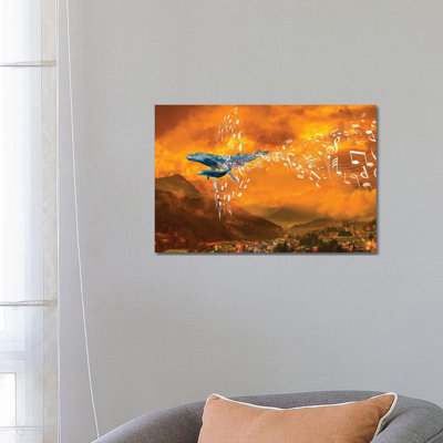 Whale Music In The Mountains by David Loblaw - Wrapped Canvas Print