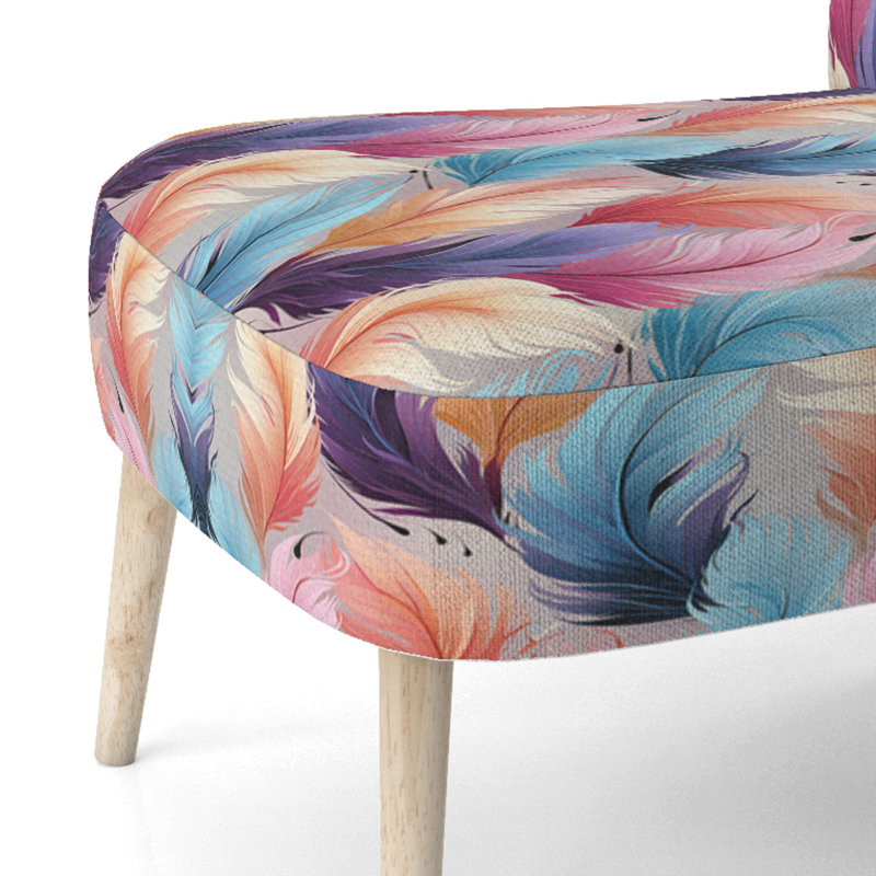 Multicolore à plumes élégantes - Chaise d'appoint rembourrée moderne et contemporaine