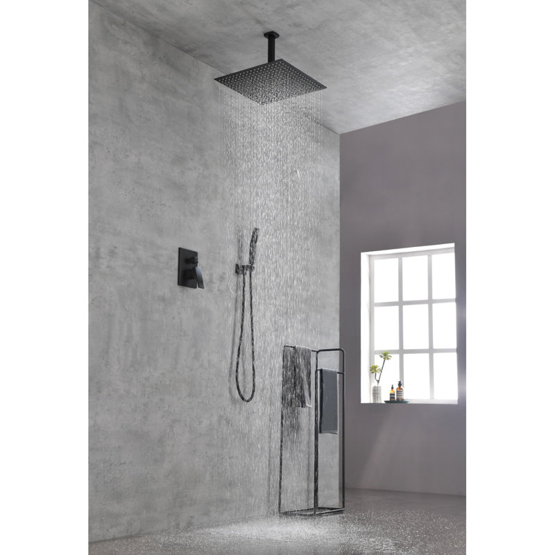 Ceiling Mounted Shower System Combo Set With Handheld And 16"Shower Head