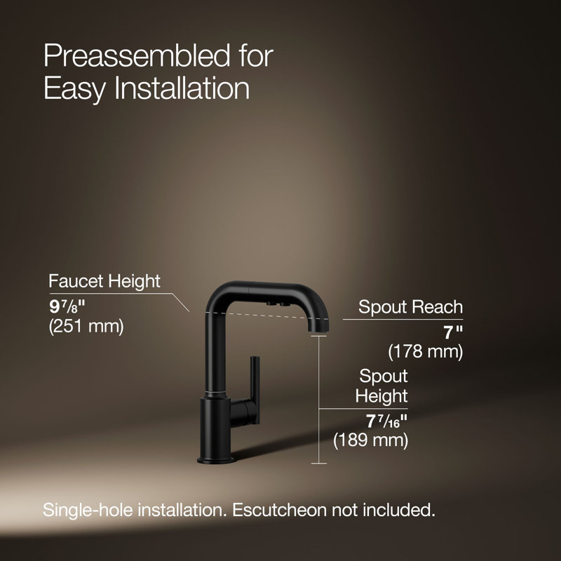 Purist® Single Handle Kitchen Faucet, Matte Black
