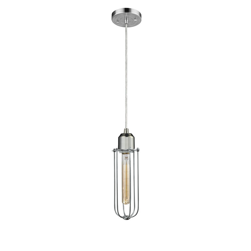 Luminaire suspendu géométrique 1 lumières simple Tina, Chrome poli, Chrome poli