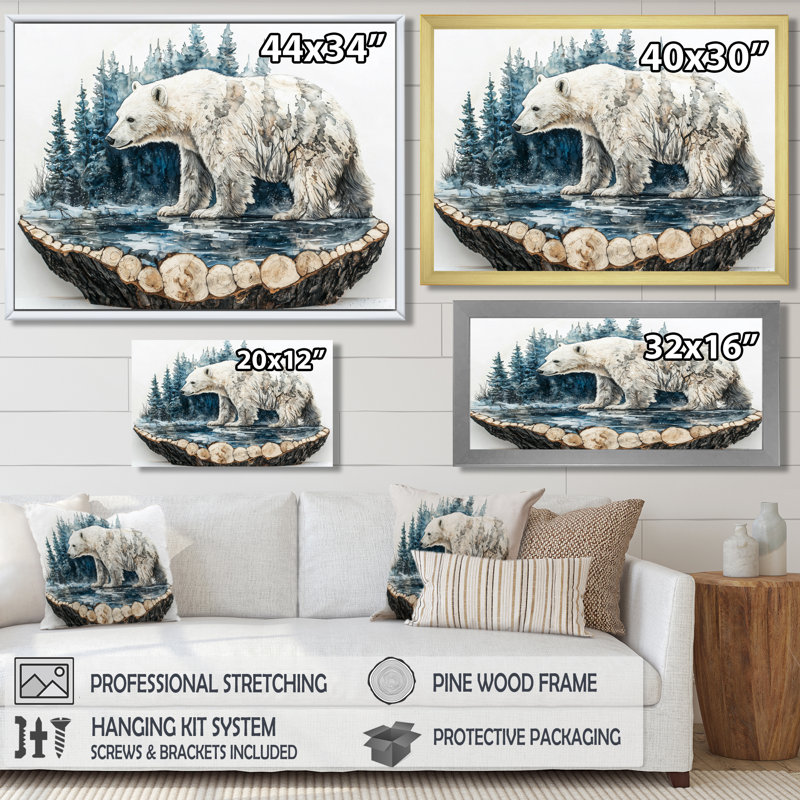 Gihanna - animaux, art mural, Cadre simple blanc, H 34 po x l 44 po