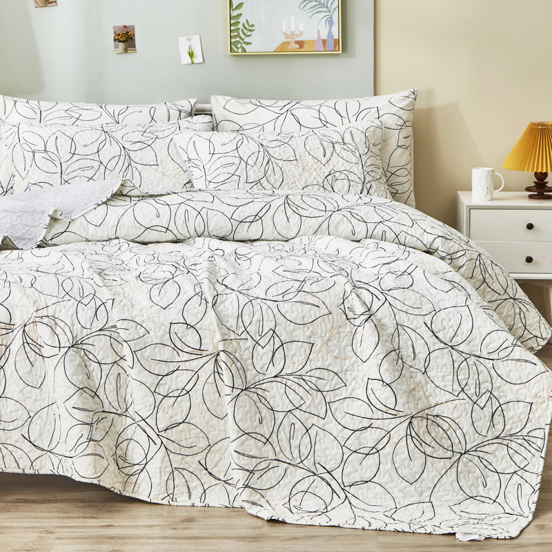 Ensemble de couvre-lit réversible en microfibre blanc, Simple