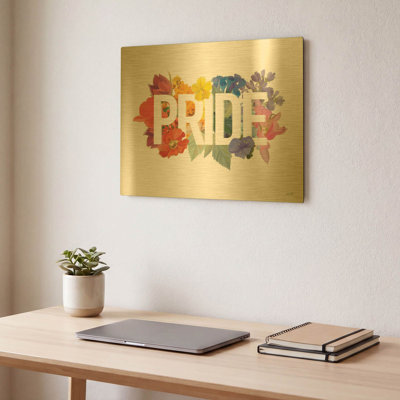 'Rainbow Pride' By House Fenway Gold Metal Wall Art, 16" x 12"