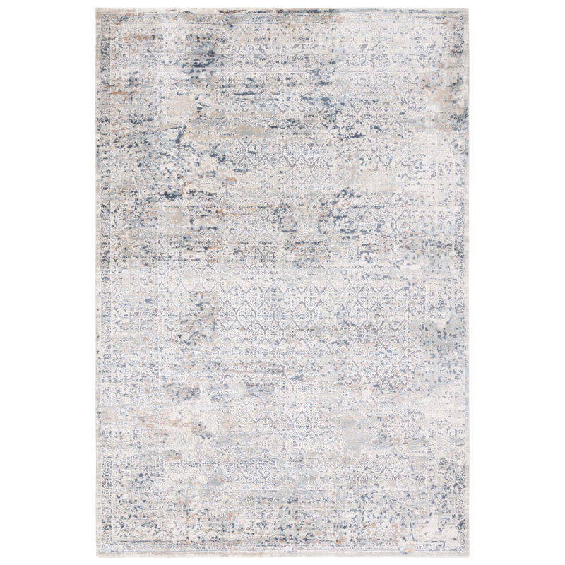 Tapis tissé à la machine Ceria crème / beige, Rectangulaire 3 pi x 5 pi