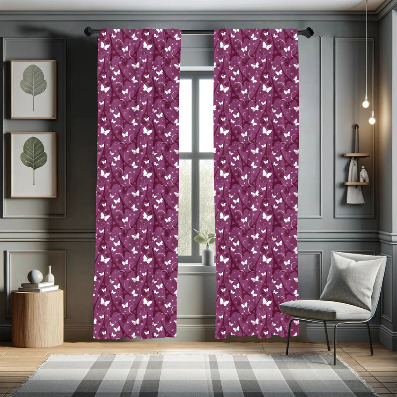 Eiffel Geometric Semi-Sheer Rod Pocket Curtain Panels, 28" x 84"