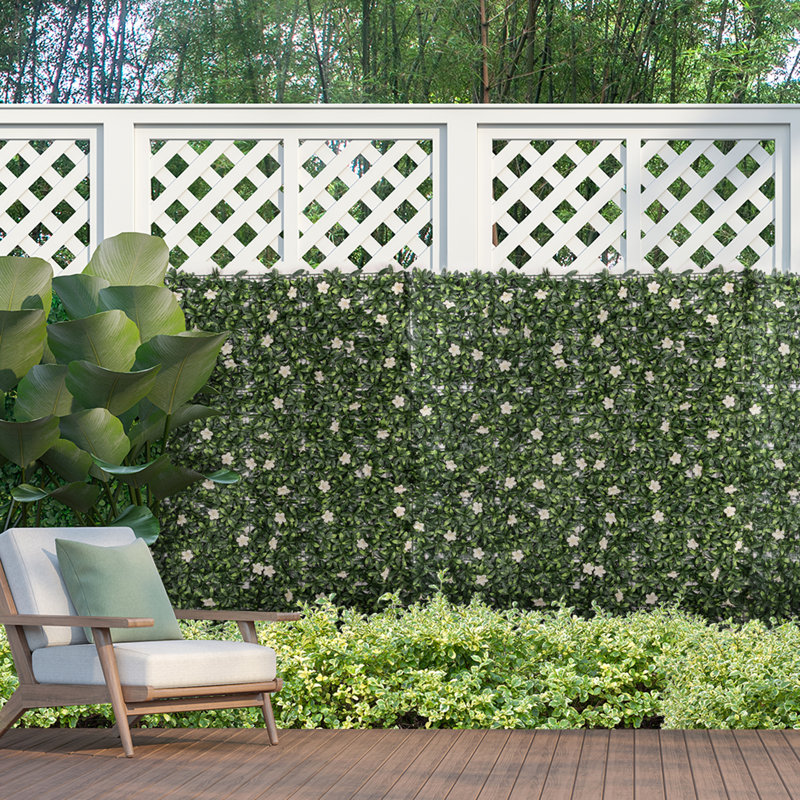 Turbeville 5cm H x 50cm W White/Green Polyethylene Plastic Fence Panels