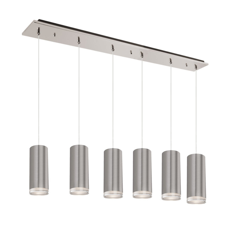Cameo LED Pendant, Brushed Nickel, 6 Lights, 64 W