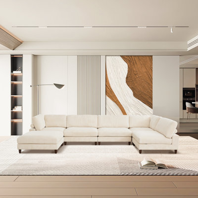 Canapé modulaire en velours côtelé 6 pièces