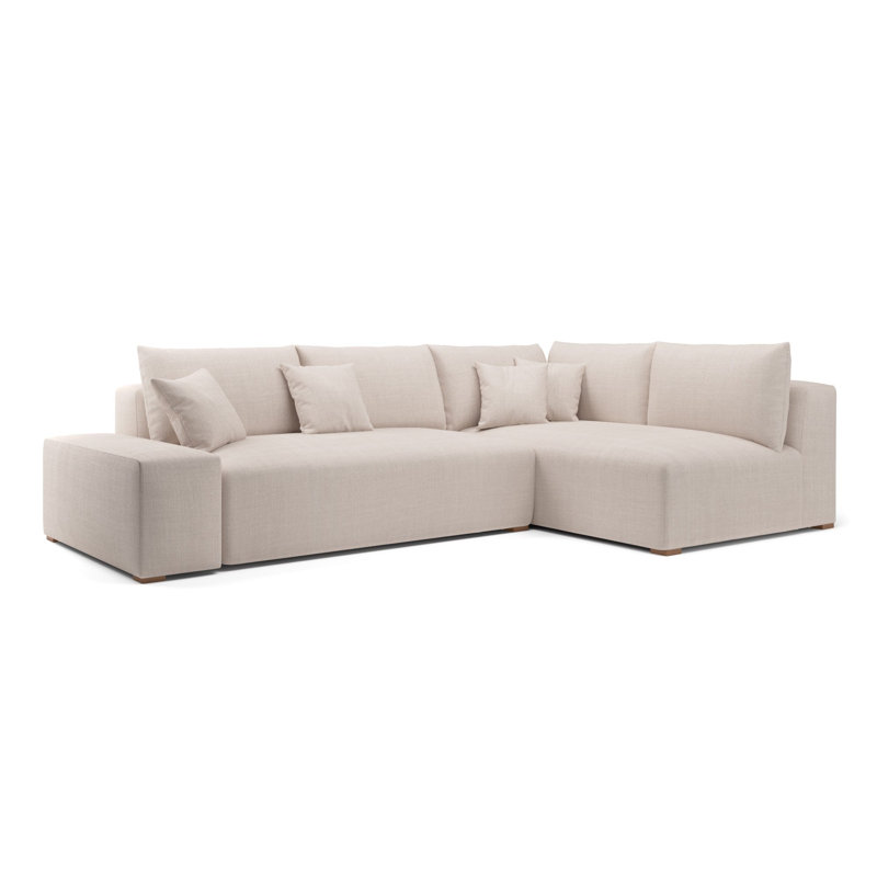 Canapé modulaire California, Mélange de polyester ivoire Nevis