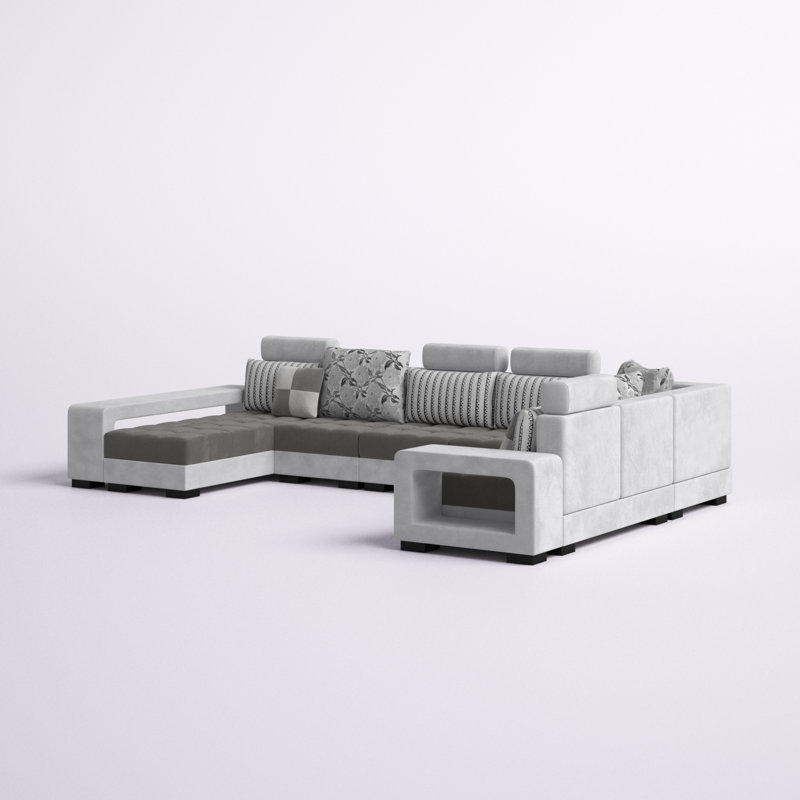 Askhat Upholstered U-Shaped Sectional, Right Hand Facing