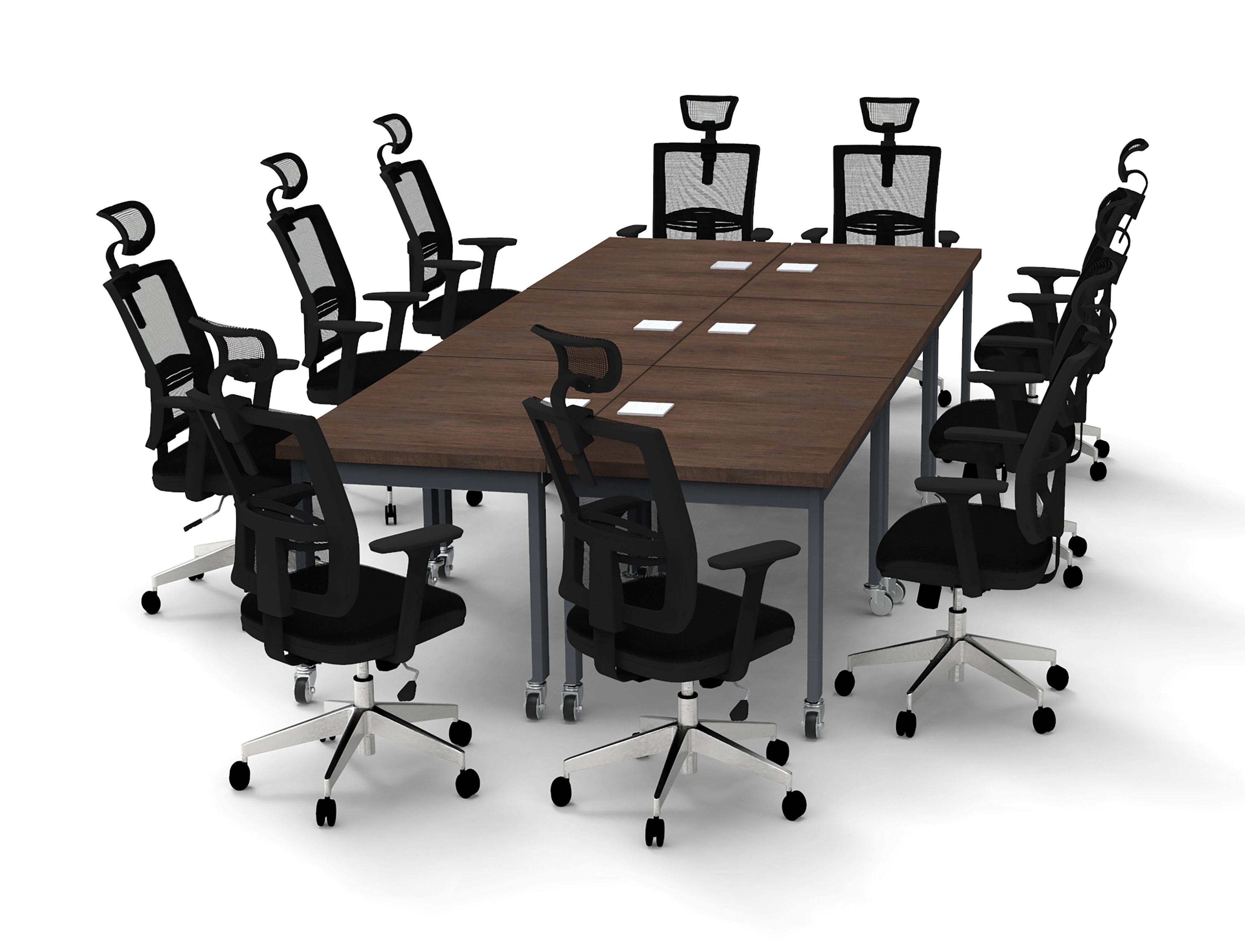 Inbox Zero 10 Person Conference Meeting Tables with 10 Chairs Complete ...