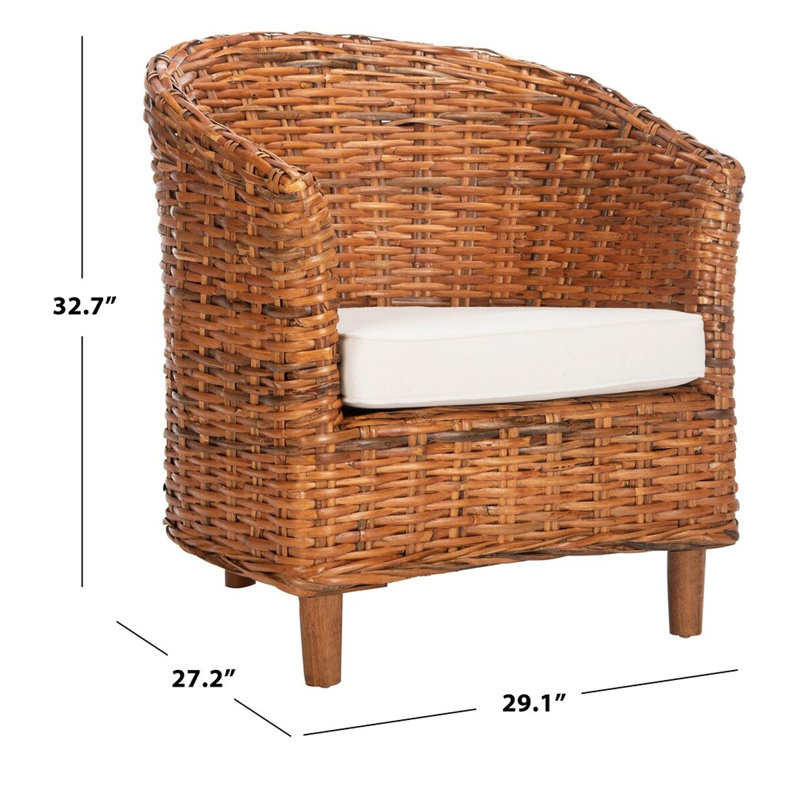 Nikkie 30"W Barrel Chair, Yellow 