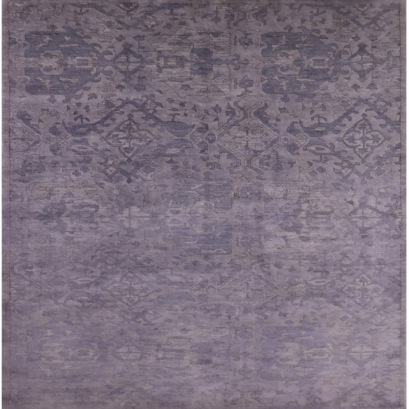 Tapis oriental mauve Gustavus, Carré 7 pi