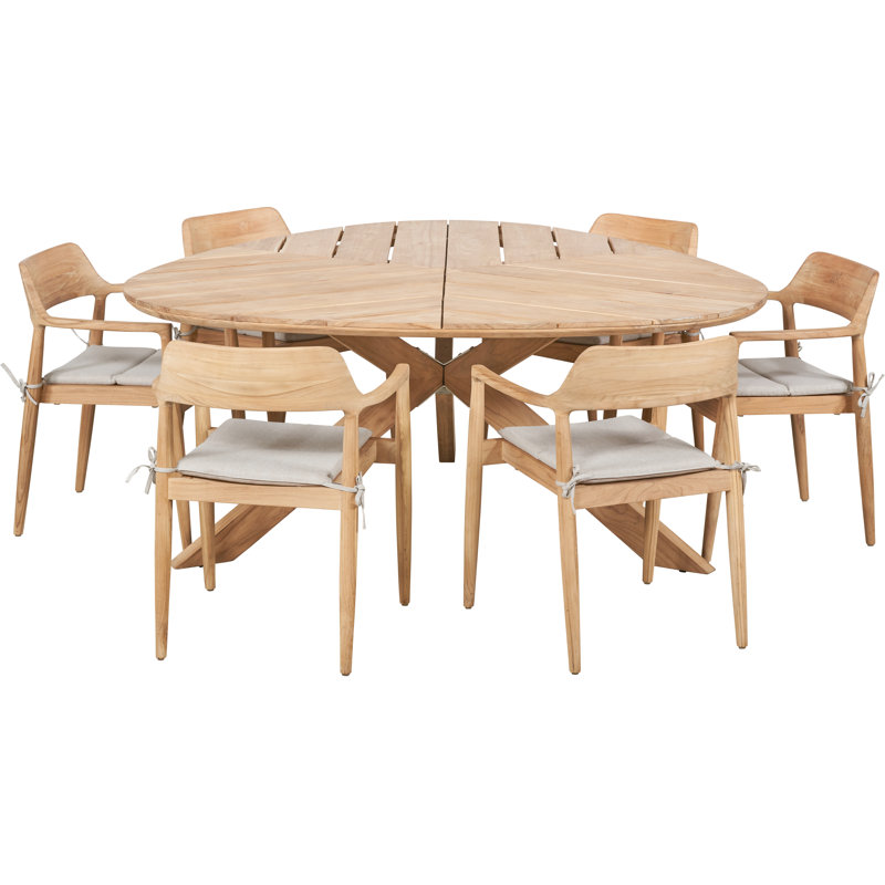 Himmelmann 6 - Person Teak Wood Patio Dining Set with Oval Table