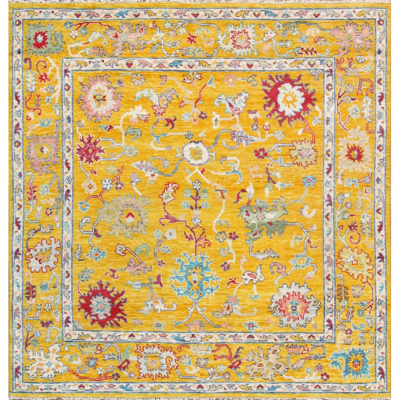 Oushak Southwestern Area Rug in Yellow