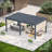 20 x 12 Ft Louvered Pergola with Pull-Down Screens, Aluminum Outdoor Gazebo with Adjustable Waterproof Roof for Patio, Deck & Hot Tub, Dark Gray -87140726-131508060-131508061