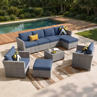 Grano 6 - Person Modular Patio Conversation Set with Cushions