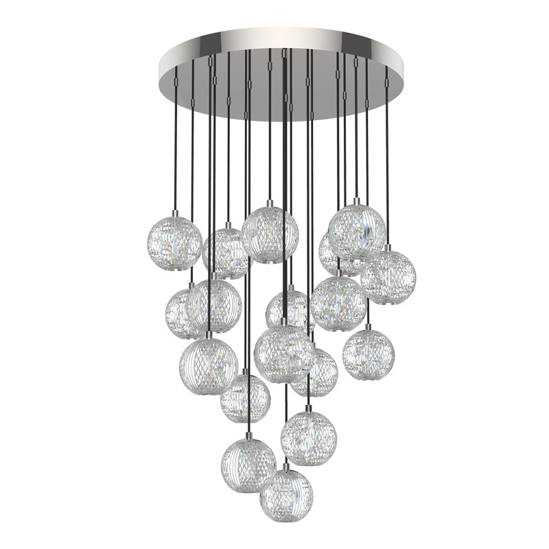 Marni 18 - Light LED Pendant, Polished Nickel