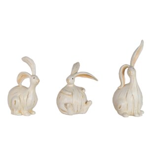 Pair Of Rustic Ceramic Bunnies