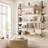 60 inch Industrial Floating Shelves for Wall, Wooden Book Shelves, Wall Mounted Pipe Shelf, 5-Tier, 5pcs Solid Wood Boards Included