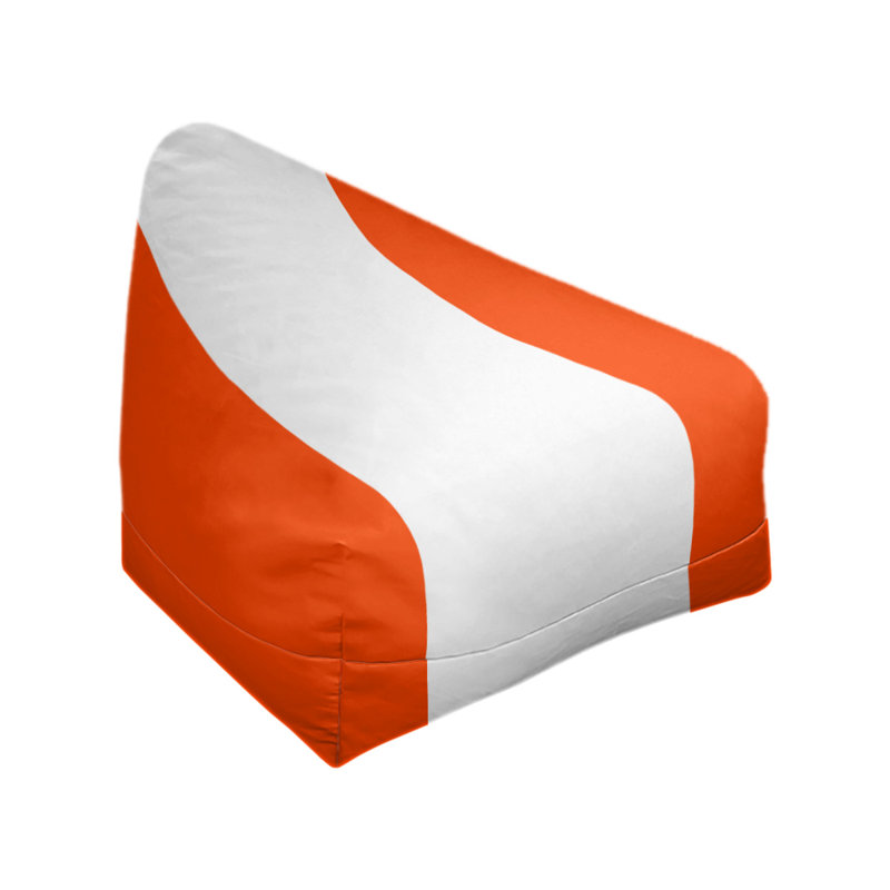 Bean Bag Cover, 30" H x 27" W x 2" D, Orange/White