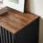 Cabinet With Slatted Grille Striped Door, Modern Style Cabinet, High-Quality MDF And Metal Leg