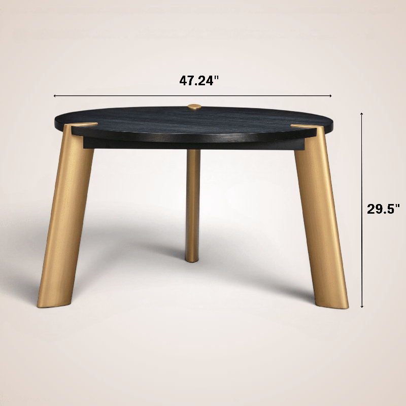 Table de salle à manger Tribase, Noir brûlé