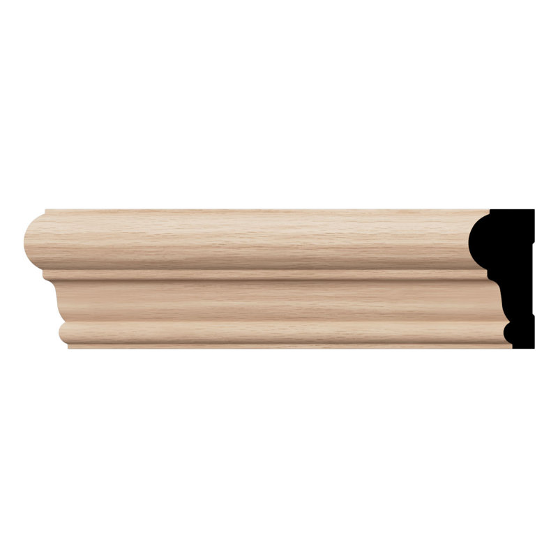 Moulure de chaise en bois massif l 1 po x l 2 3/8 po x L 96 po Wm392, Chêne rouge