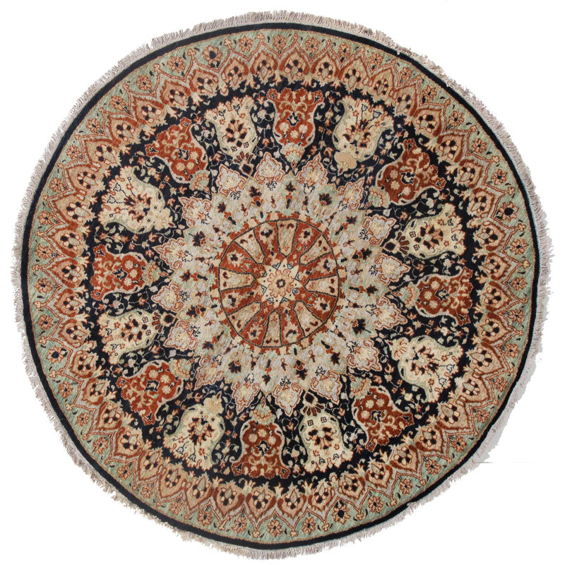 Persian One-of-a-Kind Round 6'5" X 6'5" Hand Knotted Area Rug