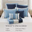 Ensemble de courtepointe 7 pièces double / grand 7 pièces avec taies décoratives européennes et coussins décoratifs, bleu marine