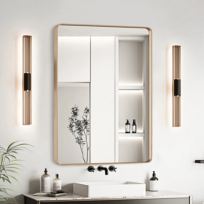 Miroir de salle de bain, Doré, 32,05 po x 24,05 po